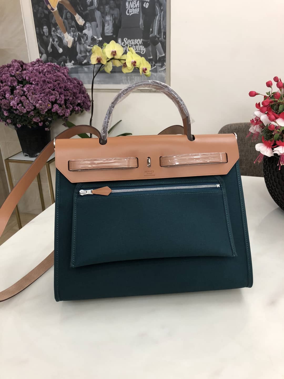 Replica H**me5 Birkin Bag 31 Canvas Leather HerBag