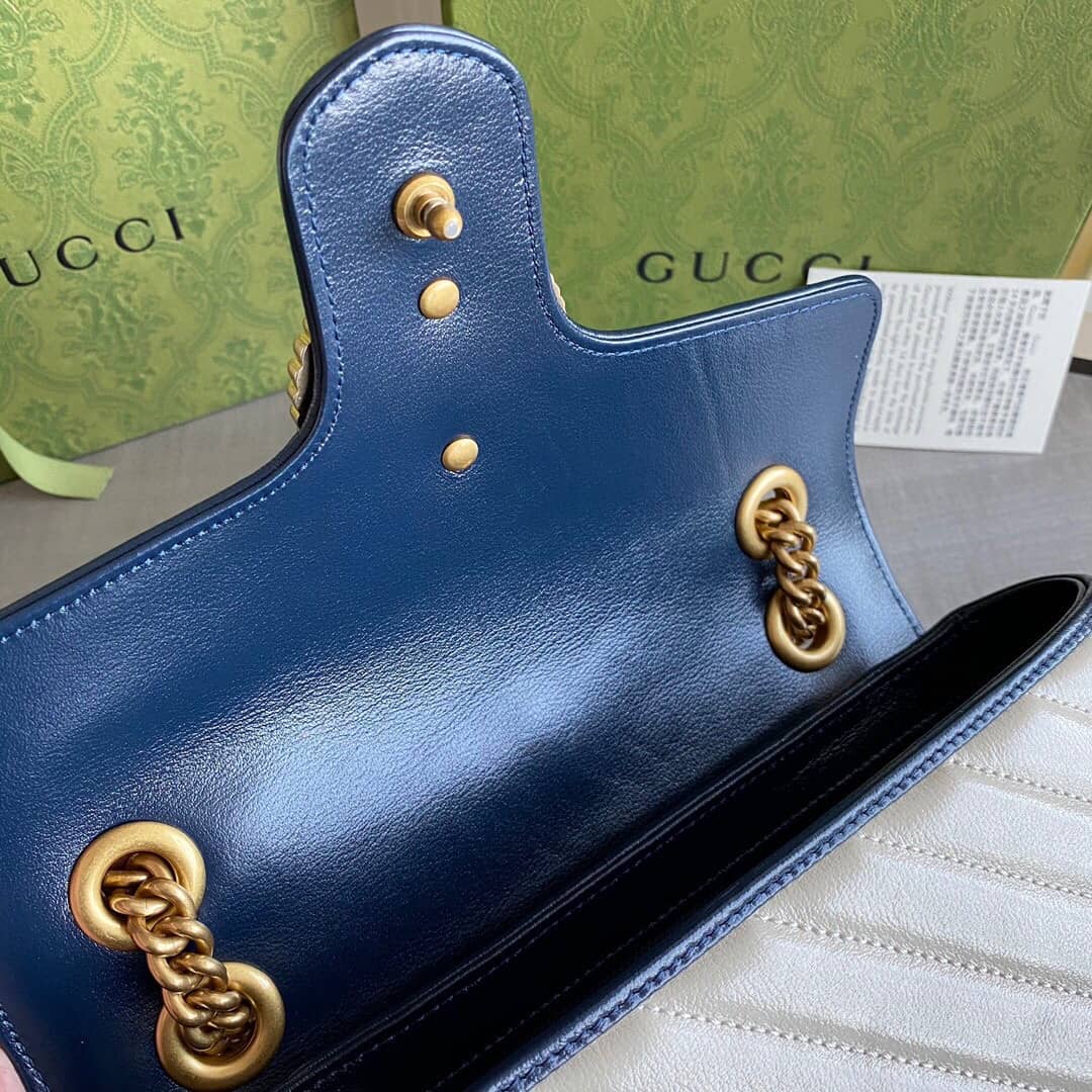 Gvc*1 GG Marmont Matelasse Shoulder Bag Replica White 443497