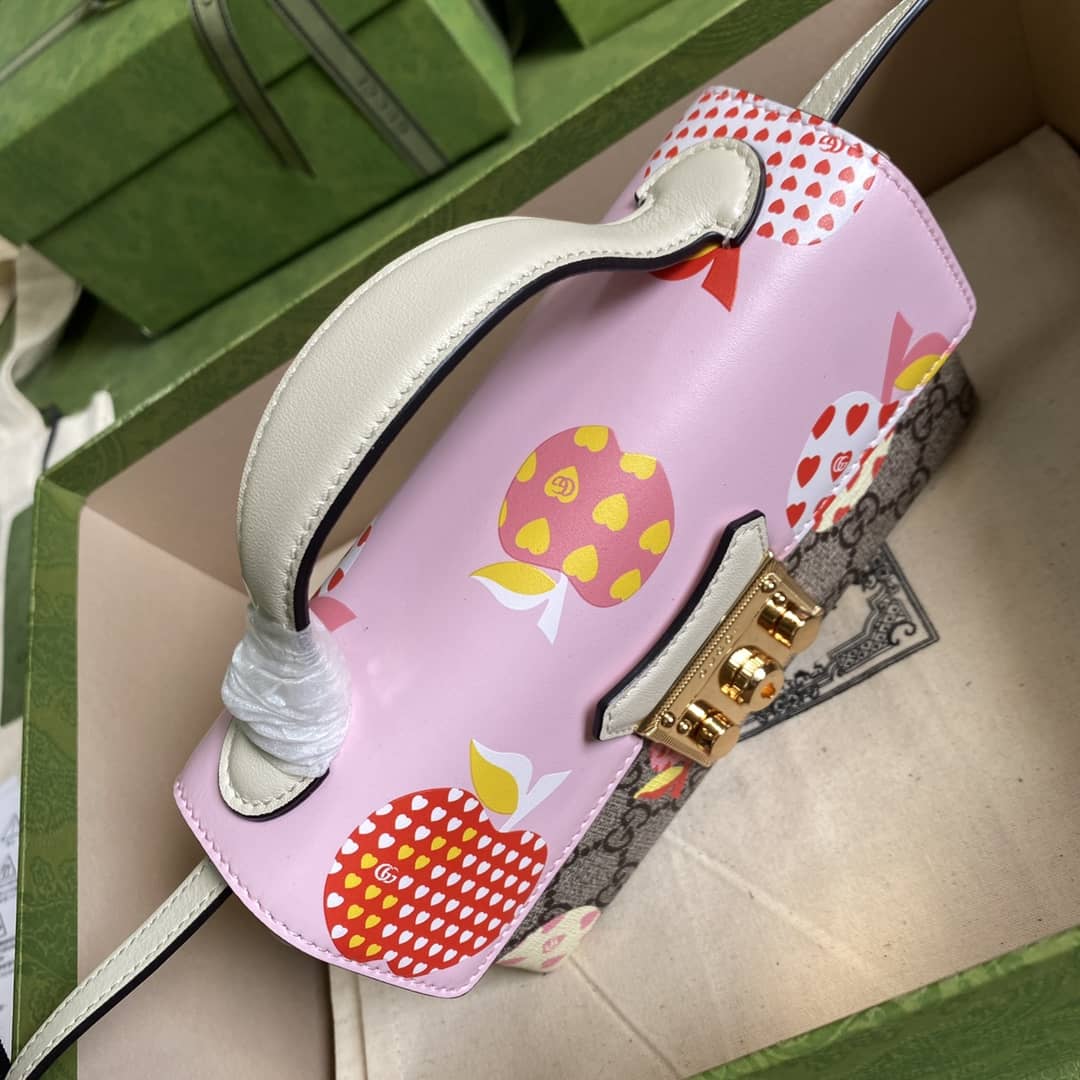 Gvc*1 Padlock GG Svp*me Canvas Top Handle Mini Bag Replica 652683