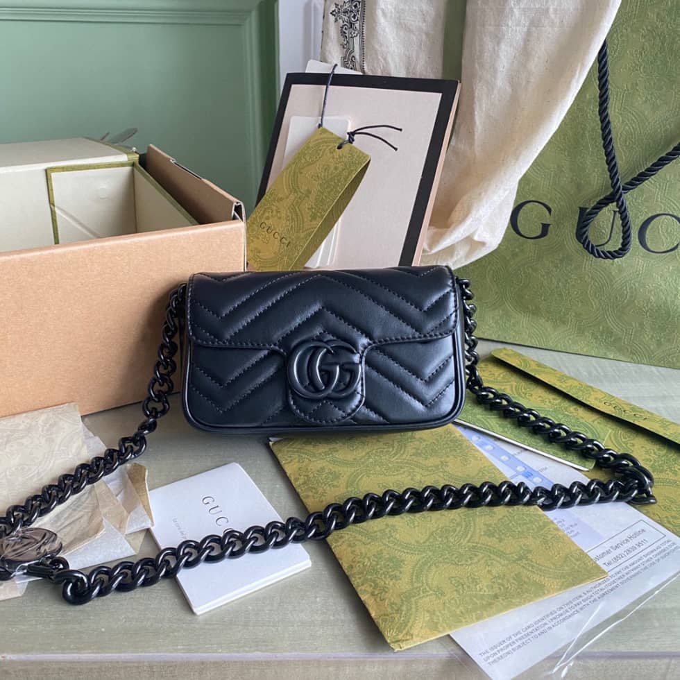 Gvc*1 GG Marmont Quilting S*per Mini 476433 Replica Crossbody Bag