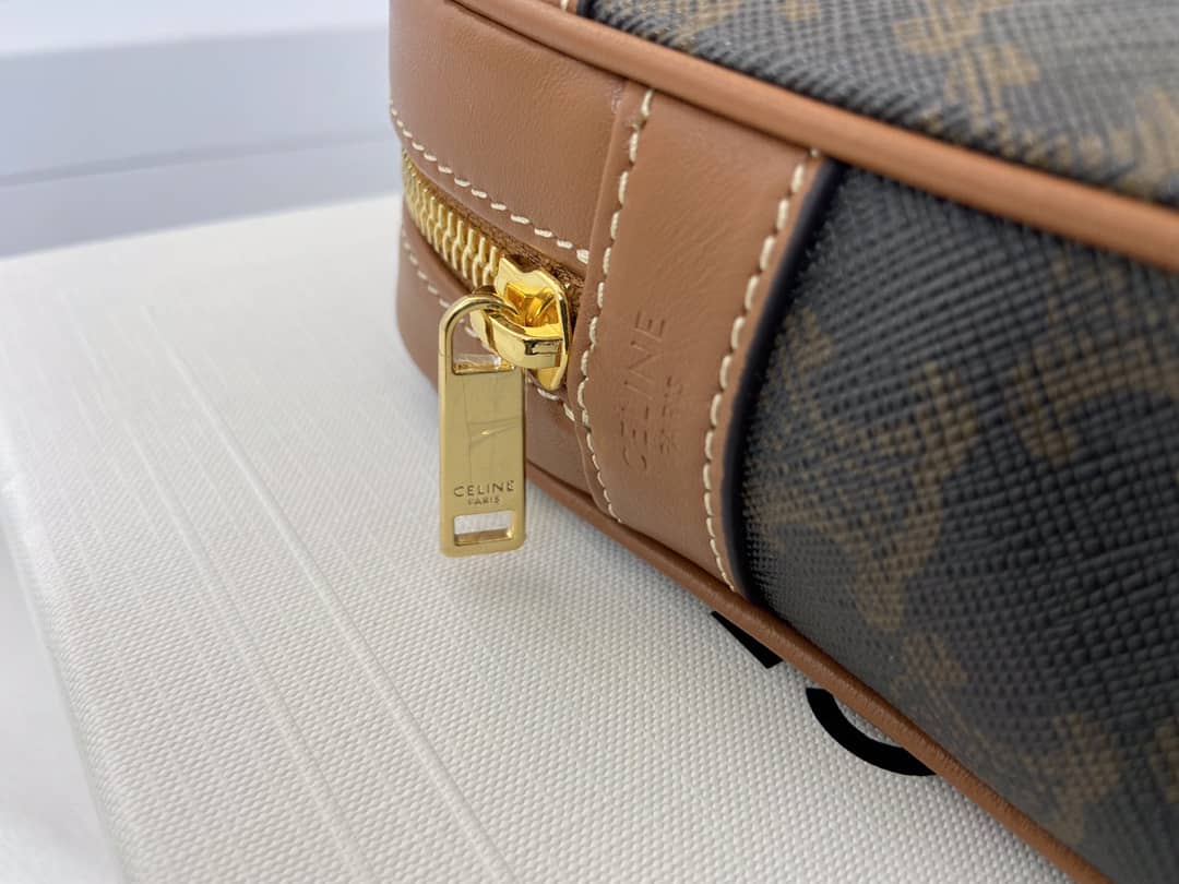 Ce1i*e Bag Dupe Triomphe Canvas Calfskin Small Patapans Bag