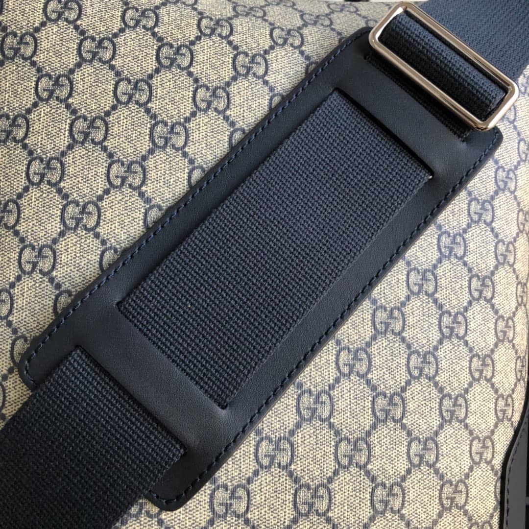 Gvc*1 Mens Svp*me Leather Double G Messenger Bag Replica Gray 406388