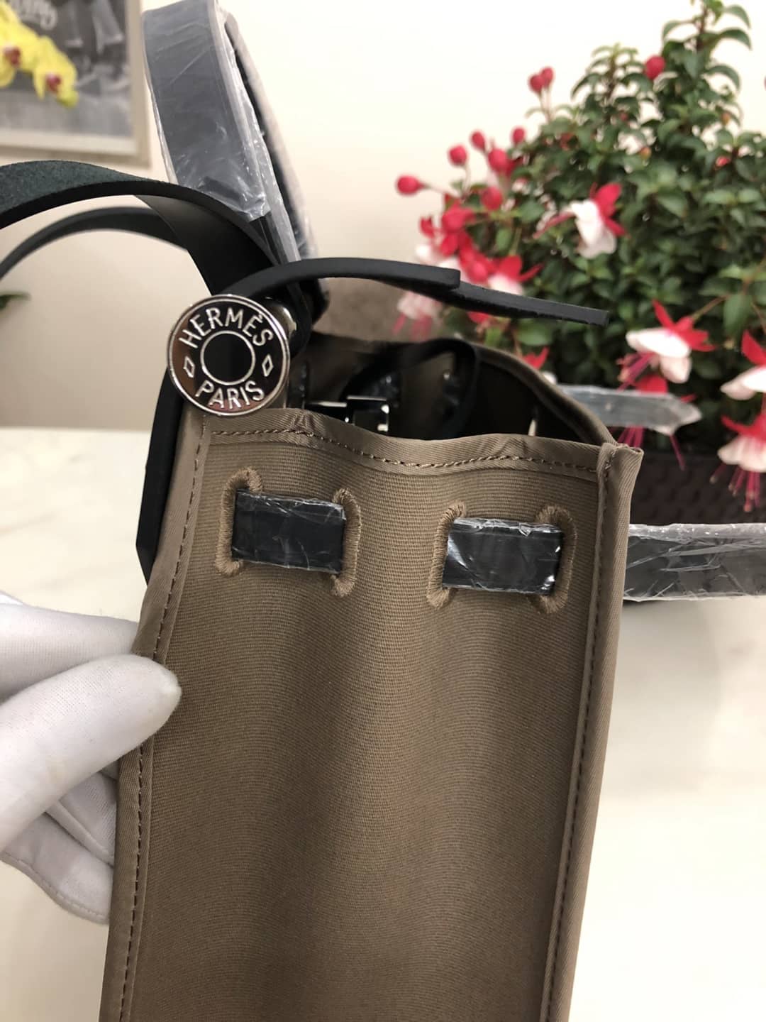 H**me5 Bag Replica 31 Canvas Leather HerBag