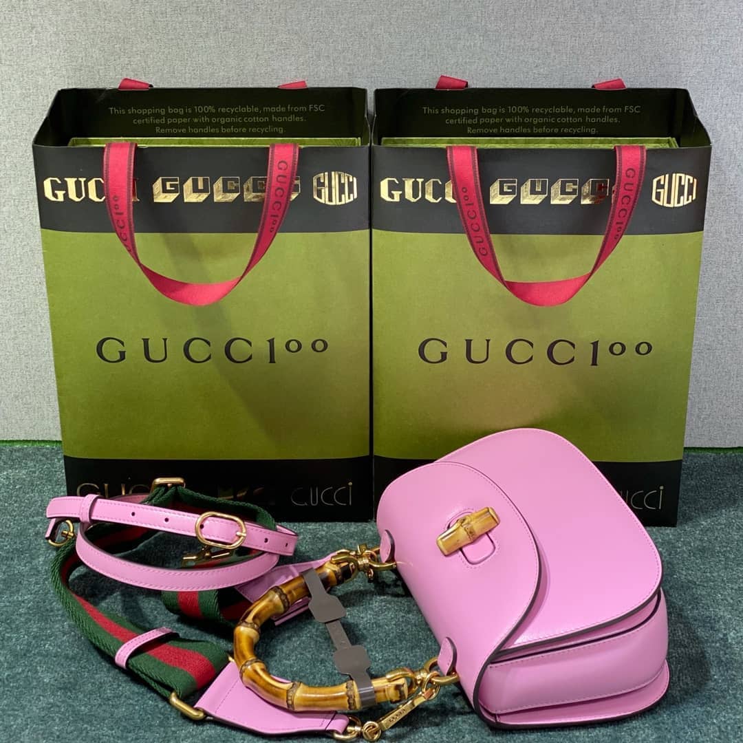 Gvc*1 Bamboo 1947 Small Top Handle Bag 675797 Pink 675797 Replica