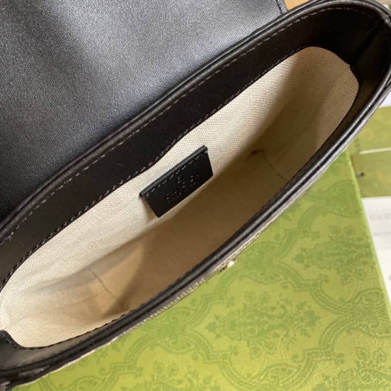 Gvc*1 GG Emboss Waist Body Leather Bag Replica Black 631339
