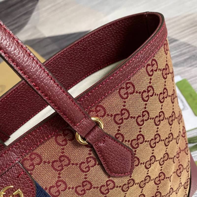 Gvc*1 Ophidia Leather Tote Replica Red 631685