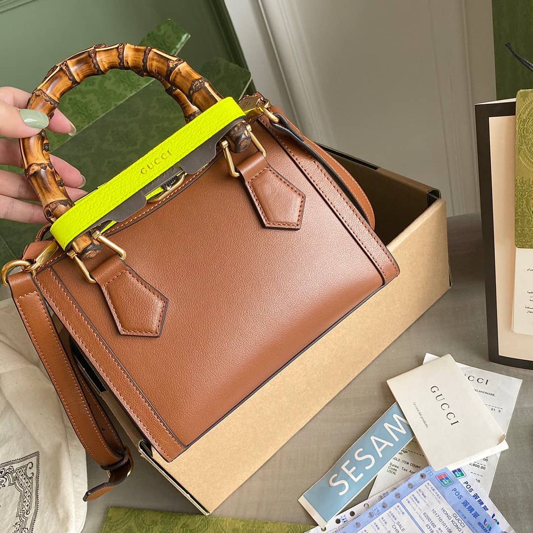 Gvc*1 Diana Mini Bamboo Tote Bag Replica Brown 655661