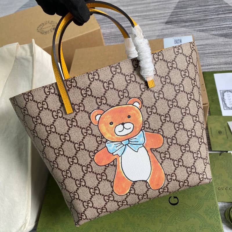 Gvc*1 Children GG Svp*me Canvas Replica Tote Brown 410812