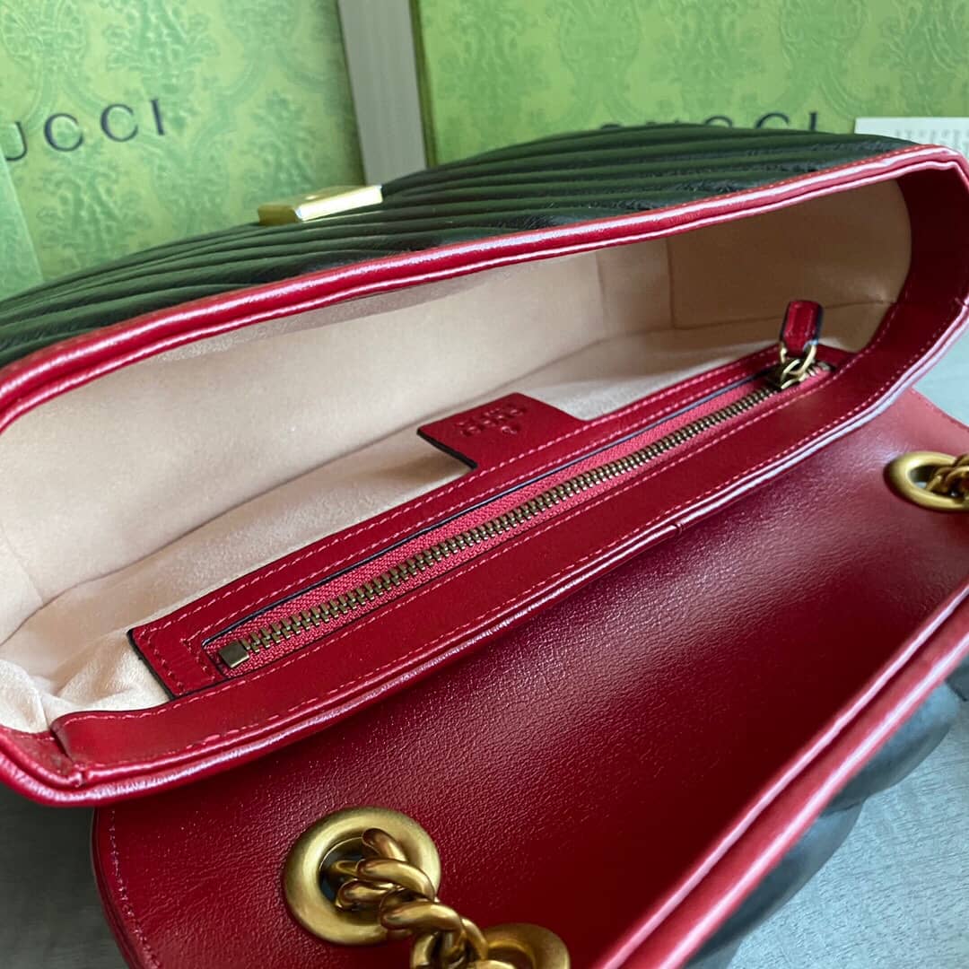 Gvc*1 GG Marmont Matelasse Shoulder Bag Replica Black 443497