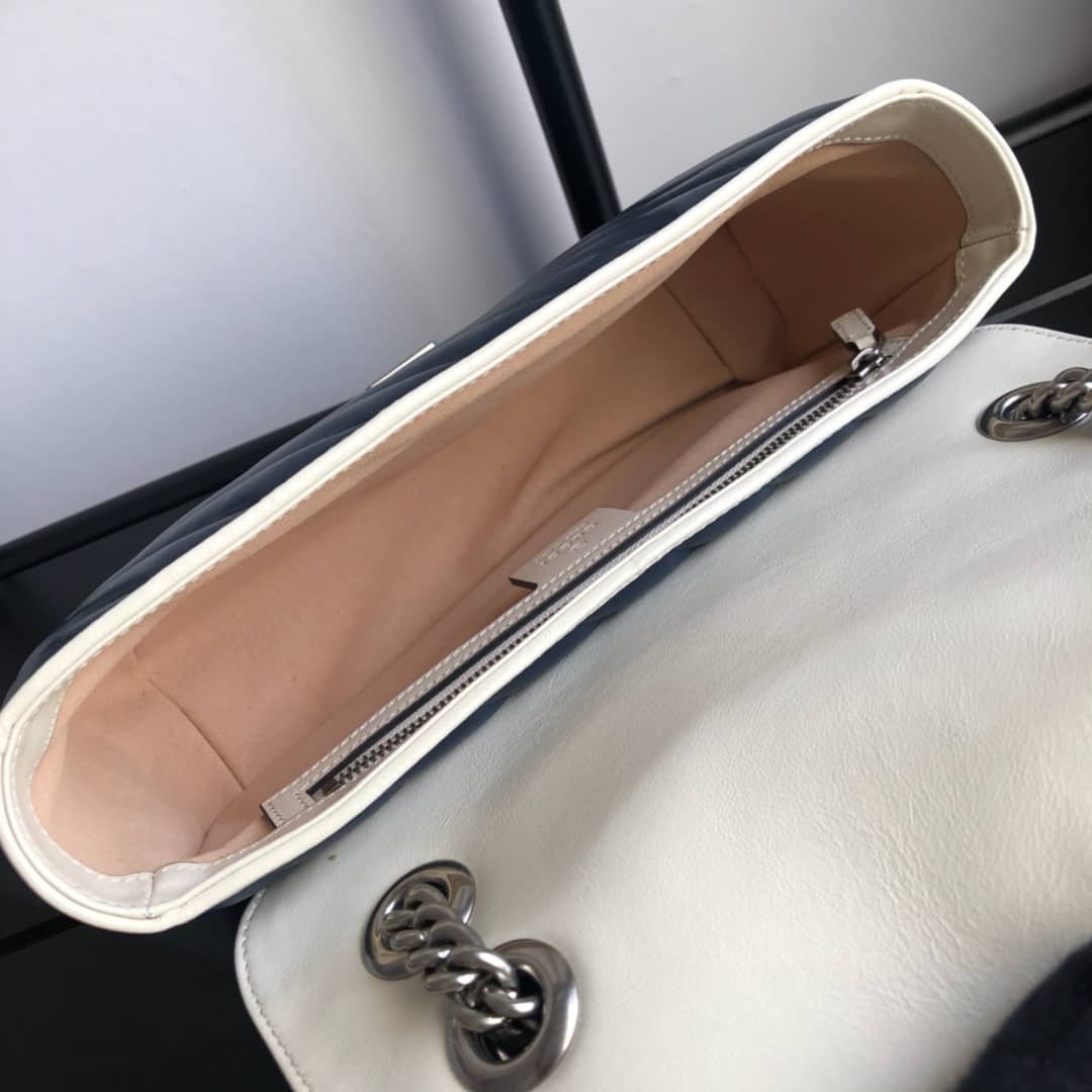 Gvc*1 GG Marmont Matelasse Shoulder Bag Replica Blue 443497