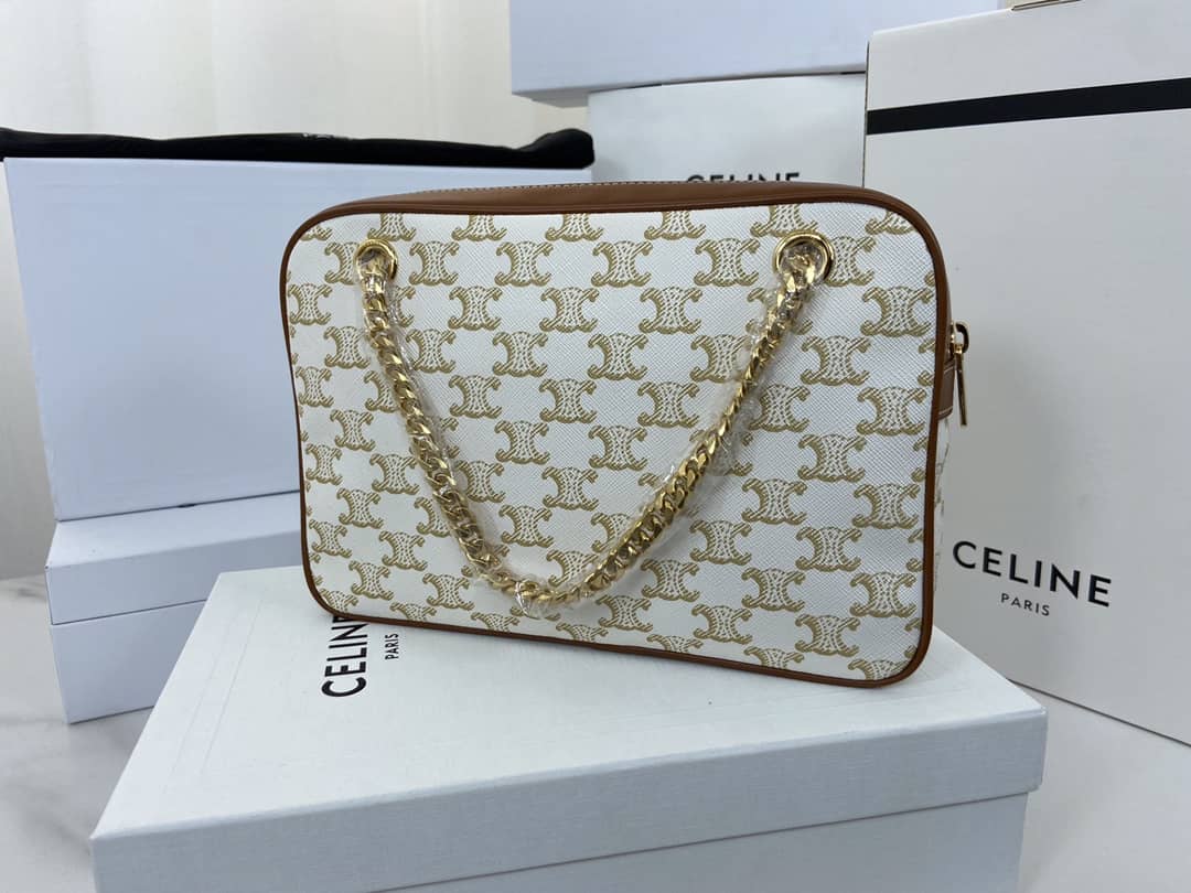 Ce1i*e Bag Dupe Triomphe Canvas Calfskin Small Patapans Bag