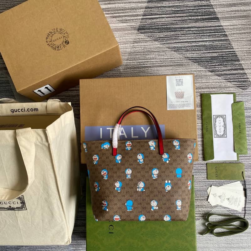 Gvc*1 Children GG Svp*me Canvas Replica Tote Brown 410812