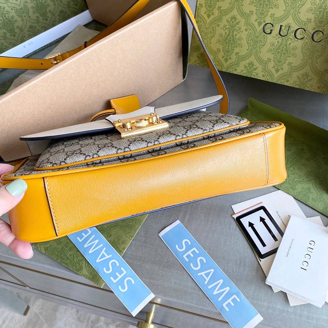 Gvc*1 Padlock Small GG Svp*me Canvas Shoulder Bag Replica White 644527