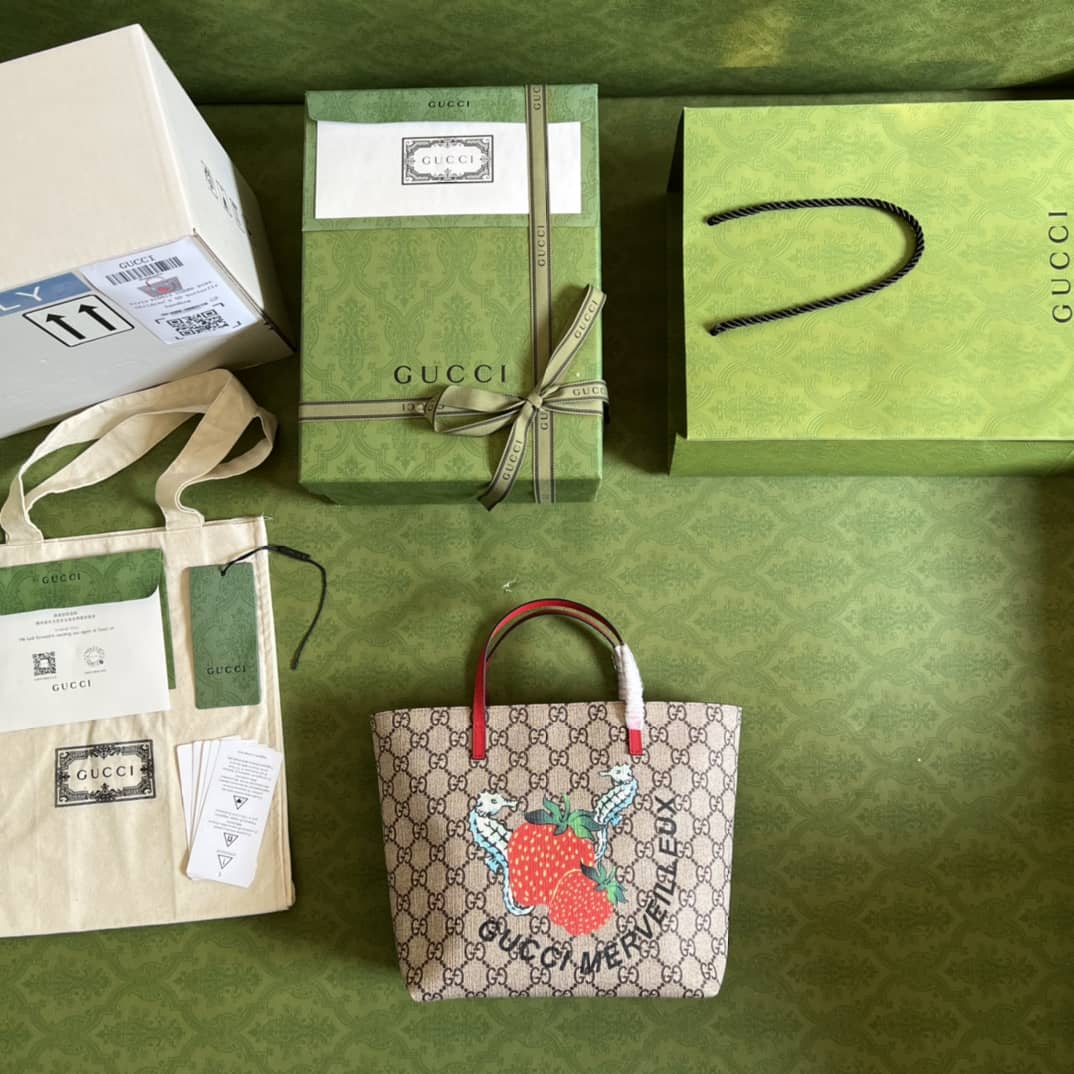 Gvc*1 Children Strawberry Print Tote 410812 Replica Bag