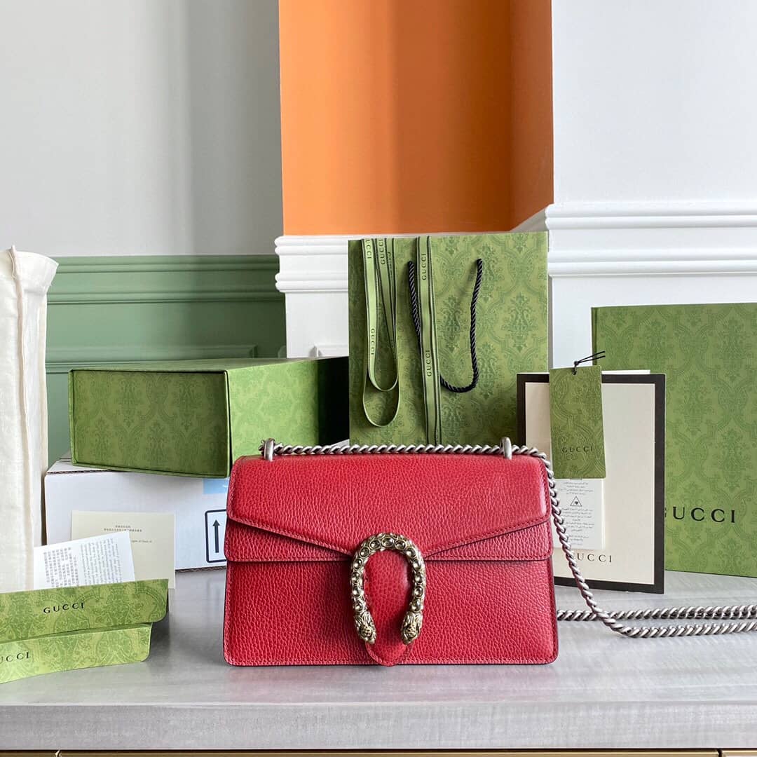 Gvc*1 Dionysus Dupe GG Svp*me Dionysus Chain Replica Shoulder Bag Red 400249