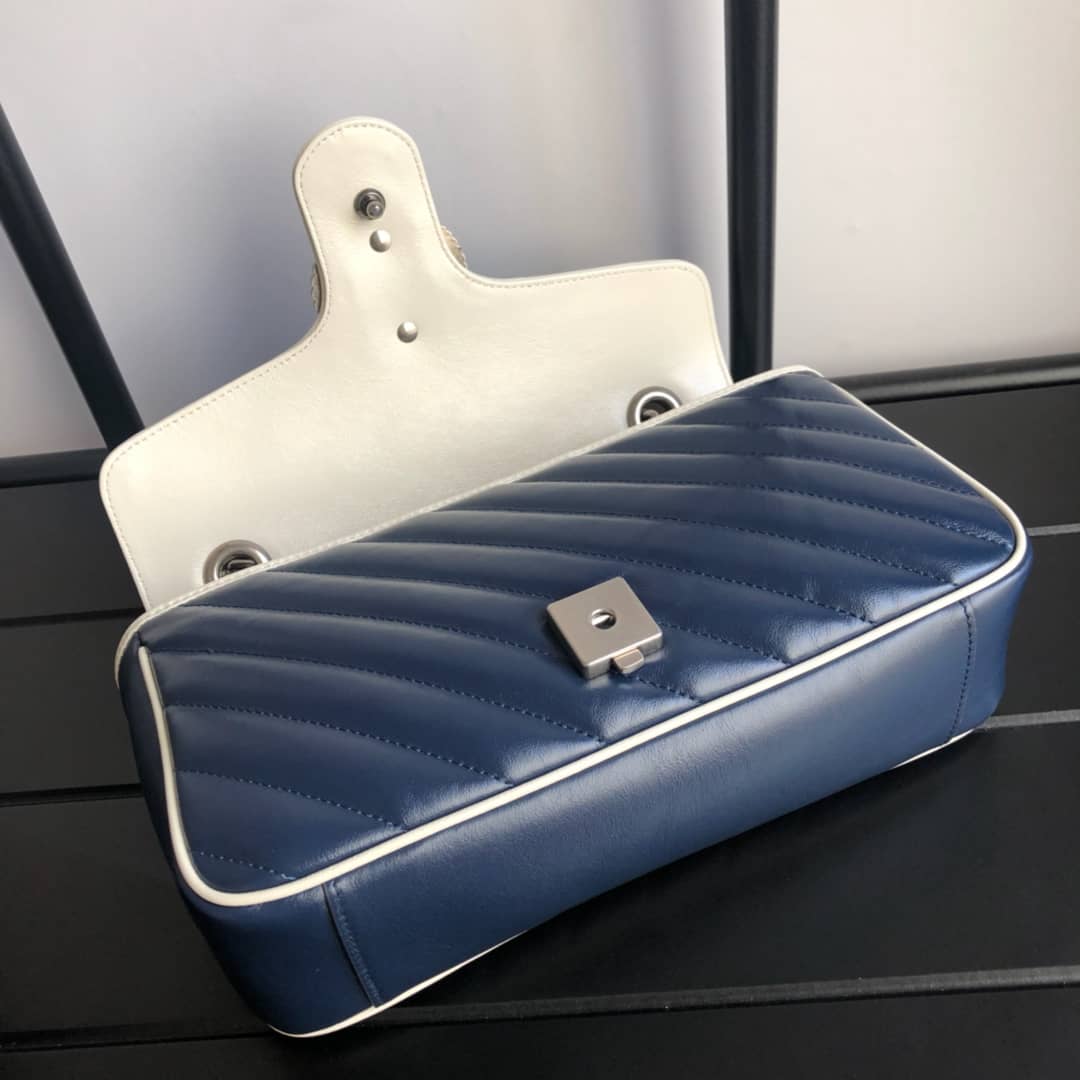 Gvc*1 GG Marmont Matelasse Shoulder Bag Replica Blue 443497