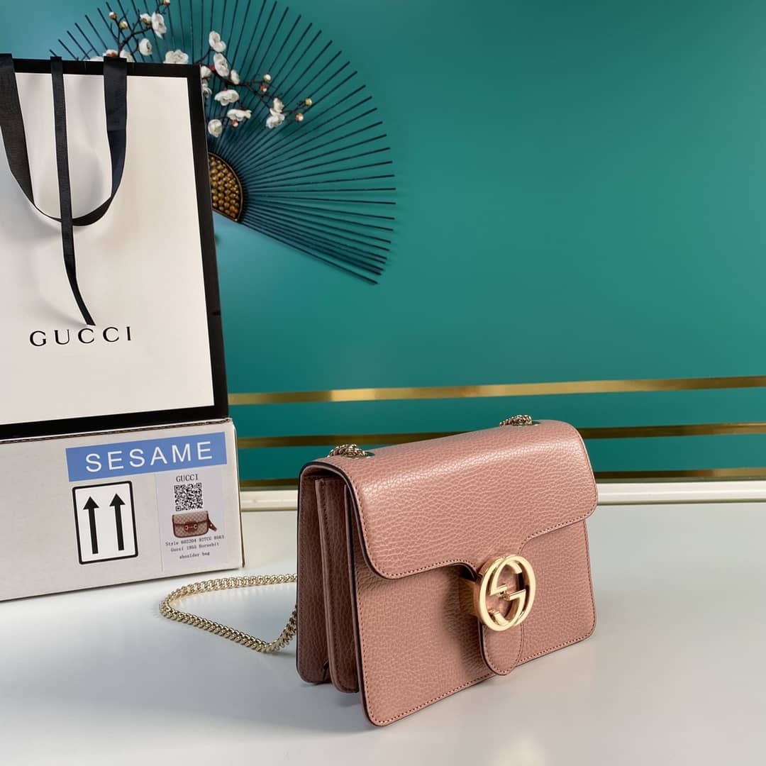 Gvc*1 Interlocking Leather Chain Crossbody Bag Replica 510304