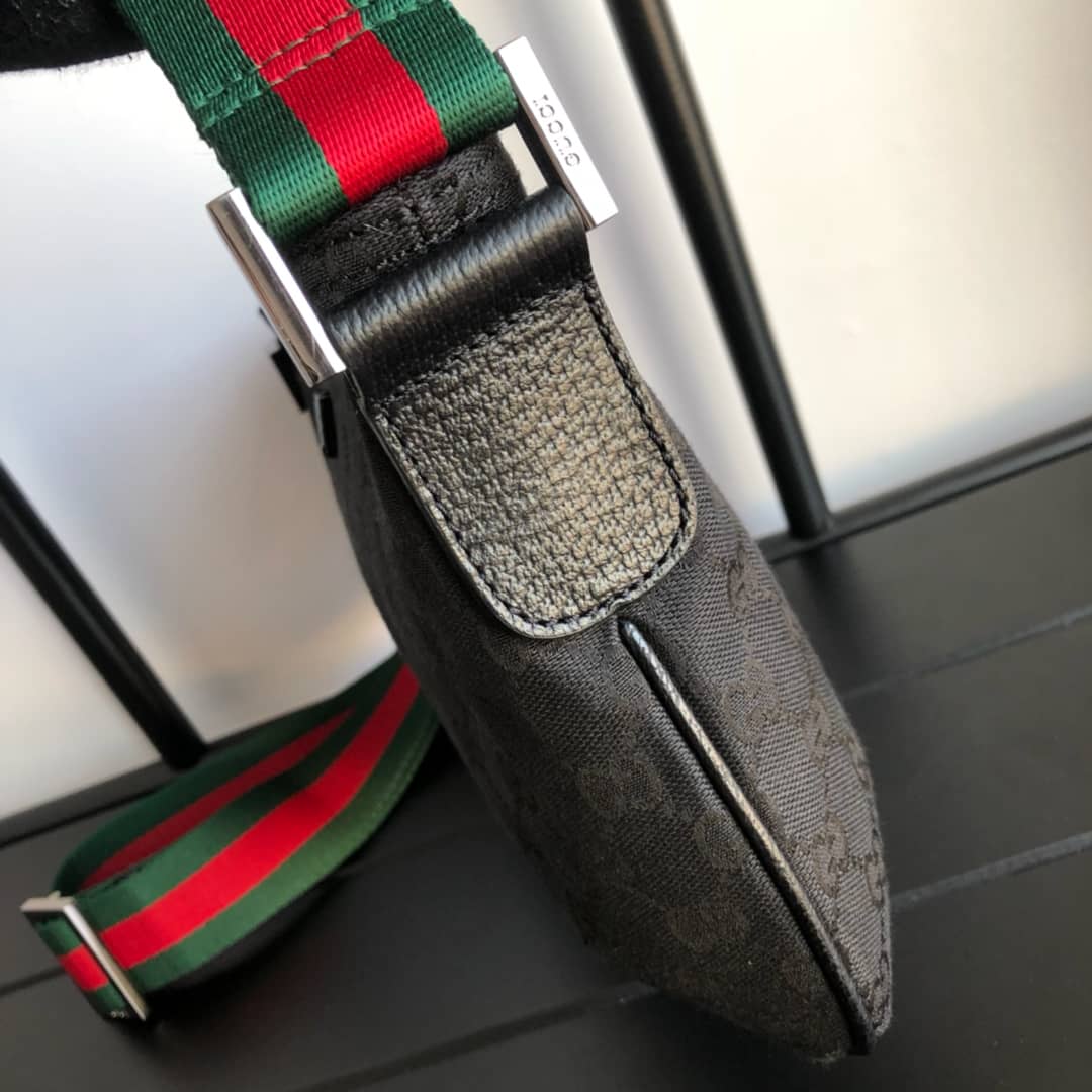 Gvc*1 GG Canvas Shoulder Bag Replica Black 189749