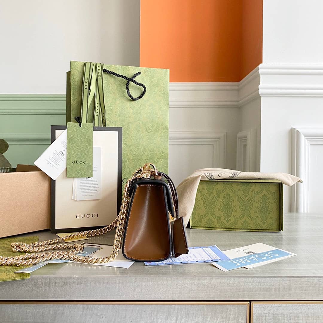 Best Replica Gvc*1 Padlock Small GG Chain Shoulder Bag Replica Black 409487(ColaReps)