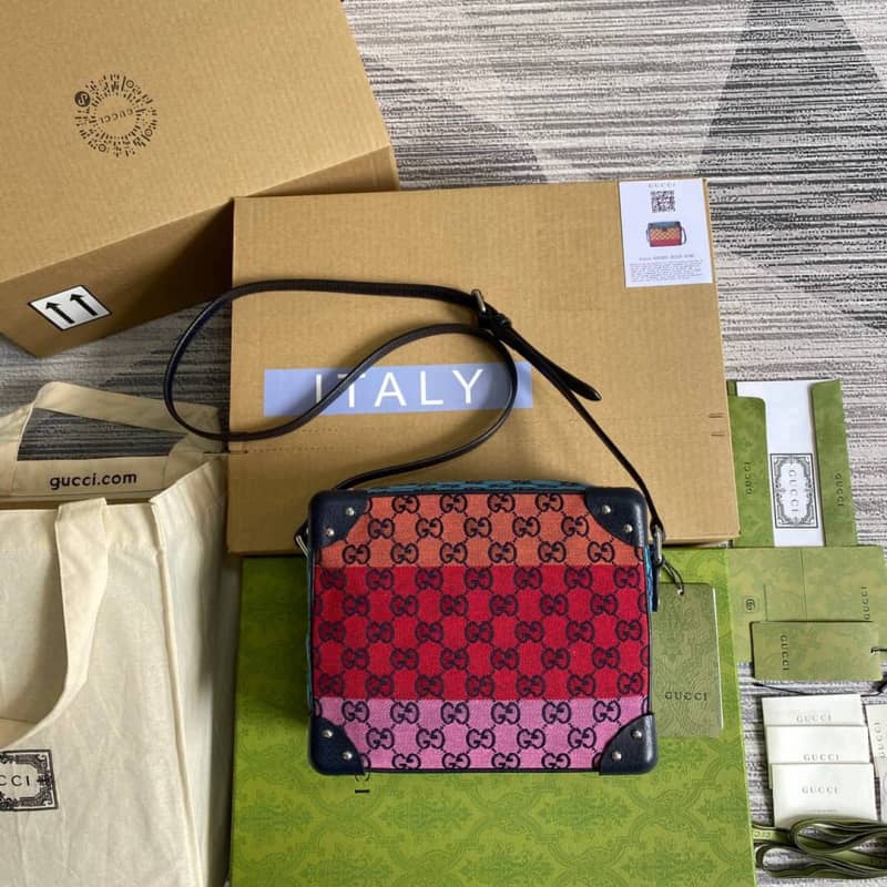 Gvc*1 GG Svp*me Leather Shoulder Bag Replica Colorful 626363