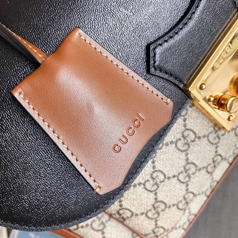 Gvc*1 Padlock Small GG Svp*me Canvas Shoulder Bag Replica Black 644527