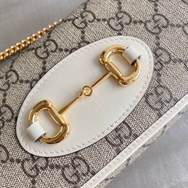 Gvc*1 Horsebit Bag Dupe 1955 Zip Around Wallet With Chain Replica White 621888