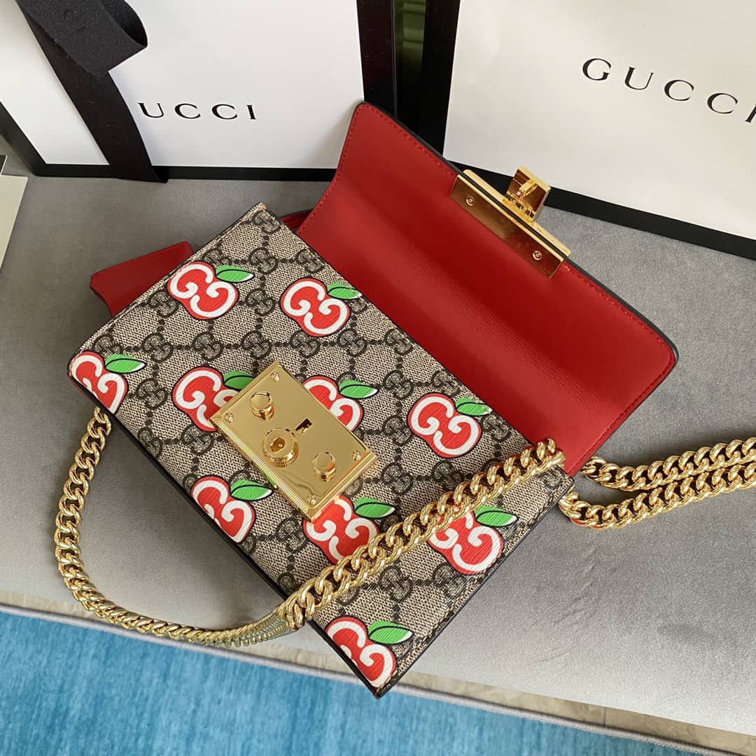 Gvc*1 Padlock Small GG Chain Shoulder Bag Replica Red 409487