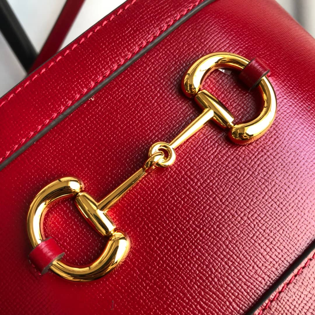 Gvc*1 1955 Horsebit Shoulder Bucket Bag Replica Red 602118