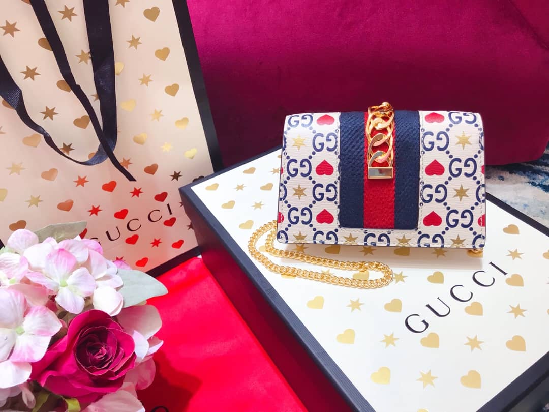 Gvc*1 Sylvie Chain Printed Leather S*per Mini Shoulder Bag Replica White 494646