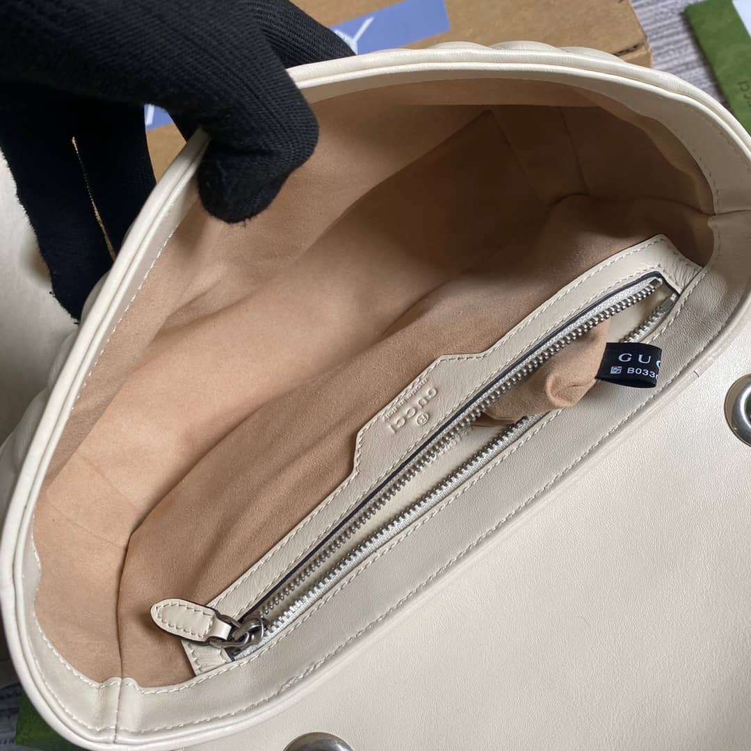 Gvc*1 GG Marmont Matelasse Shoulder Bag Replica White 443497