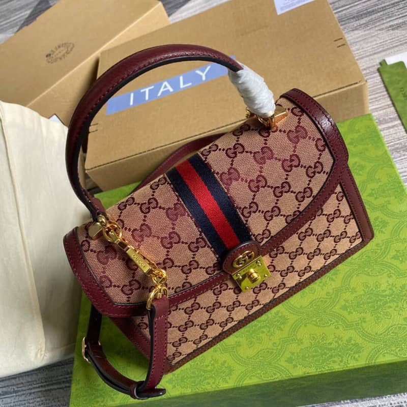 Gvc*1 Ophidia Small Top Handle Bag Replica Red 651055