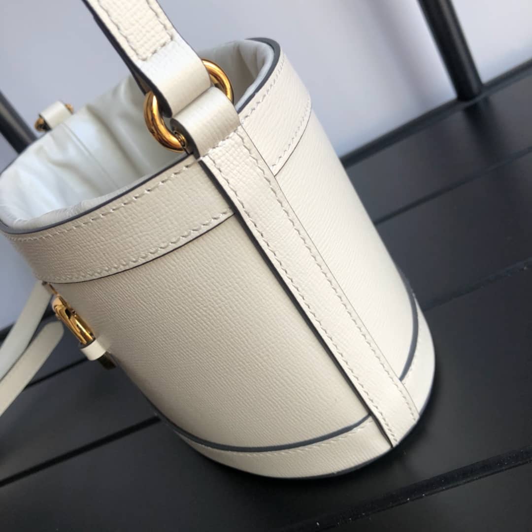 Gvc*1 1955 Horsebit Shoulder Bucket Bag Replica White 602118