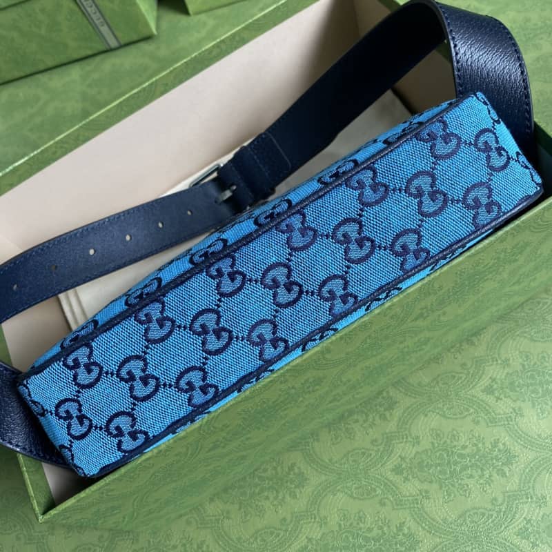 Gvc*1 GG Multicolor Belt Bag Replica Blue 658657