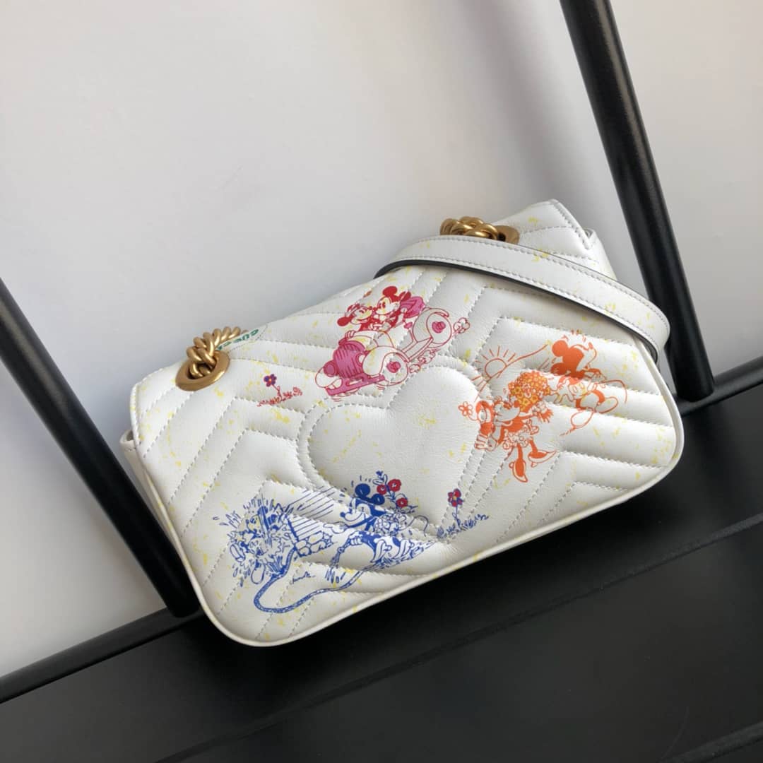 Gvc*1 GG Marmont Mini Matelasse Shoulder Bag Replica White 446744