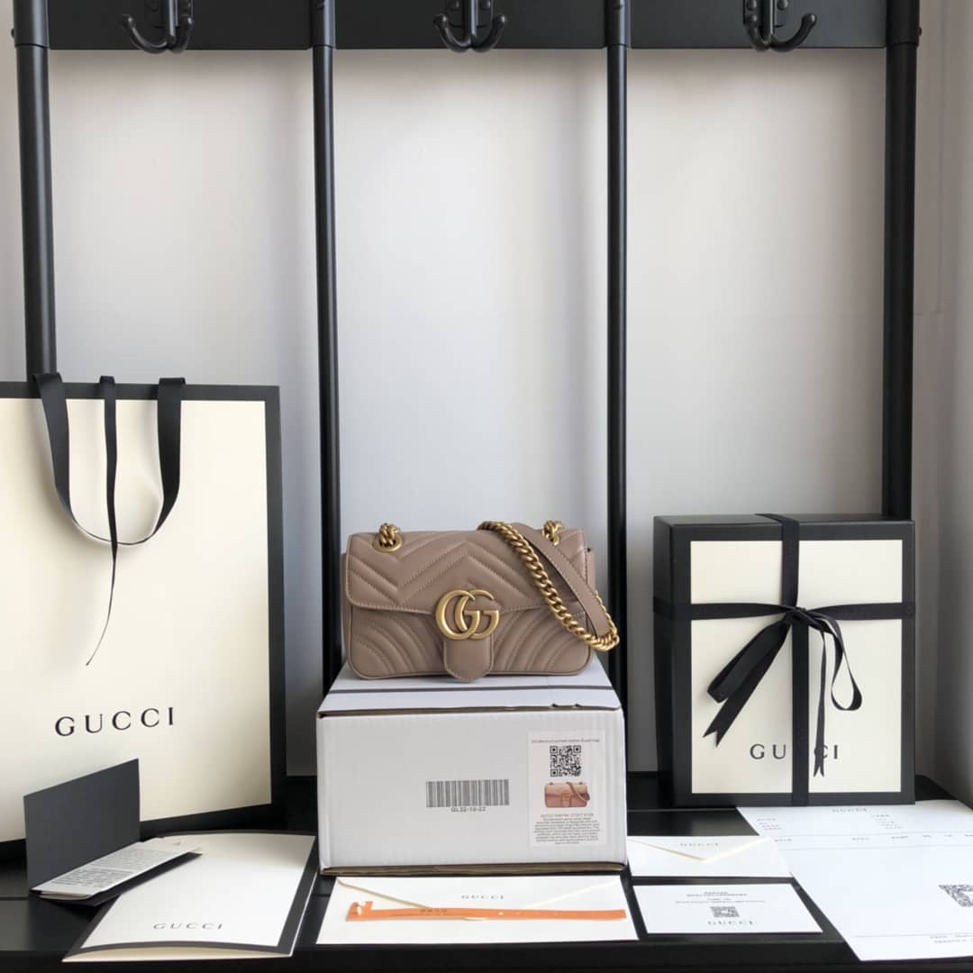 Gvc*1 GG Marmont Mini Matelasse Shoulder Bag Replica Khaki 446744