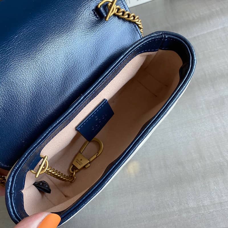 Gvc*1 GG Marmont Mini Matelasse Leather Shoulder Bag Replica White 574969