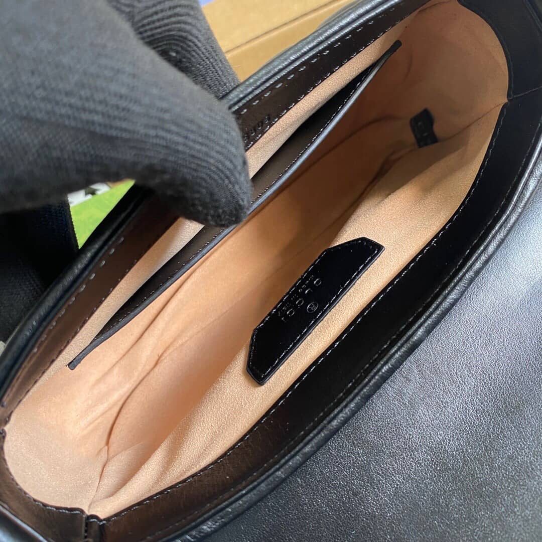 Gvc*1 GG Marmont Mini Top Handle Bag Replica Black 583571