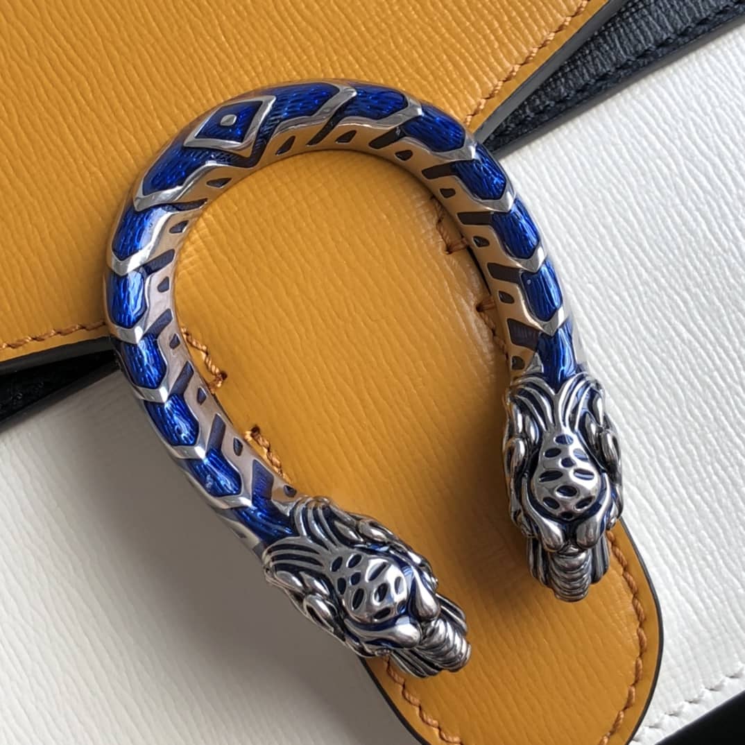 Gvc*1 Dionysus Dupe GG Svp*me Dionysus Chain Shoulder Bag Replica White Yellow 400249