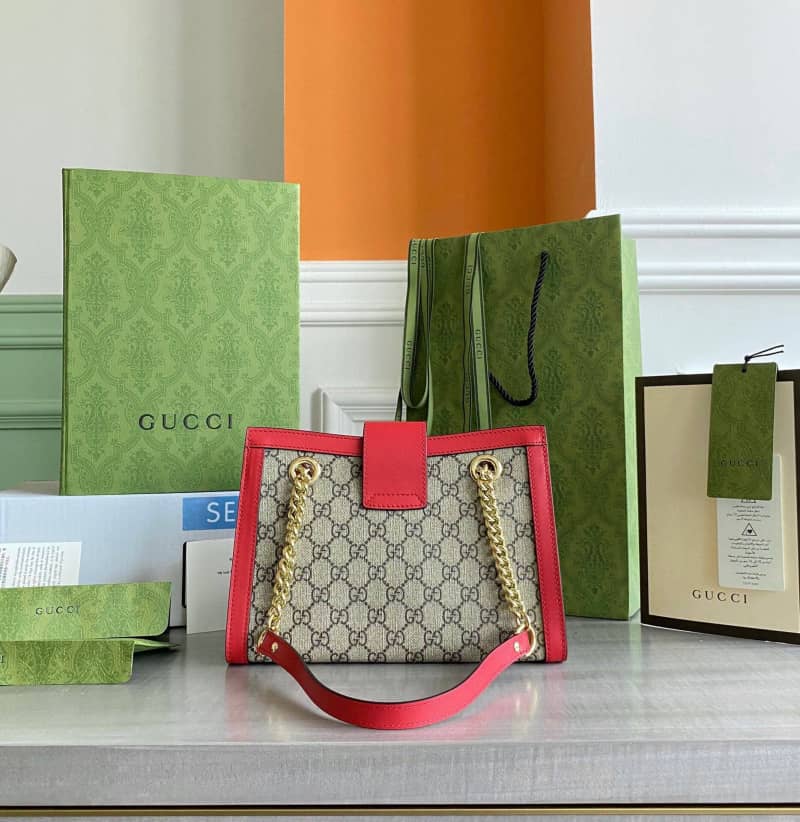 Gvc*1 Padlock Small GG Svp*me Canvas Shoulder Bag Replica Red 498156