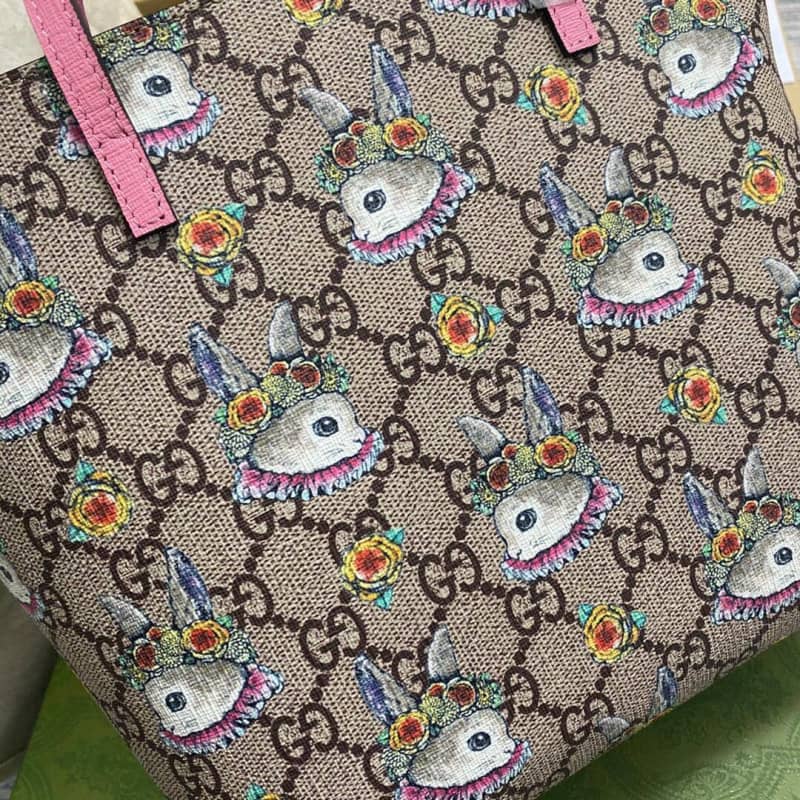 Gvc*1 Children GG Svp*me Canvas Replica Tote Brown 410812