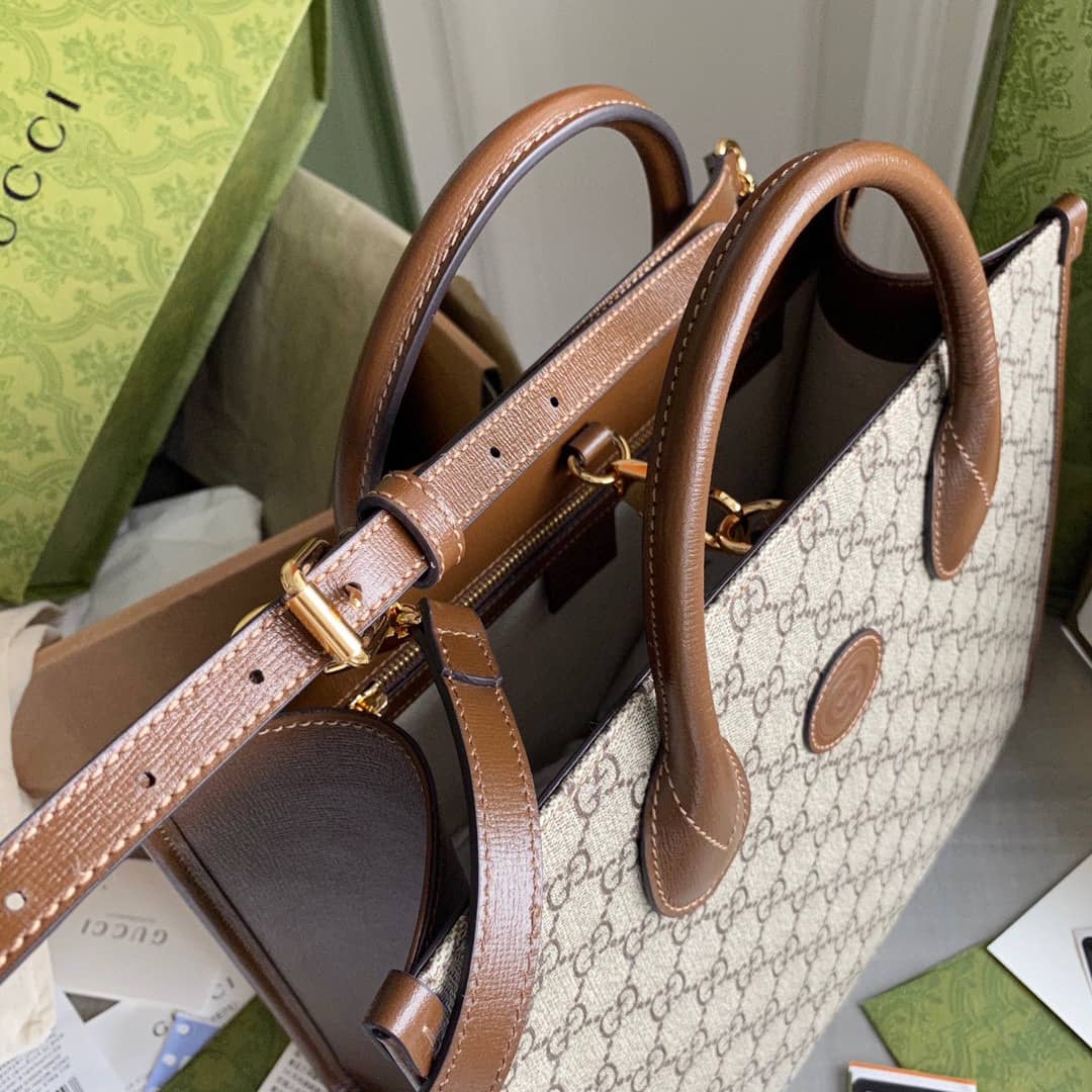 Gvc*1 Canvas GG Svp*me Small Tote Replica Gray 659983