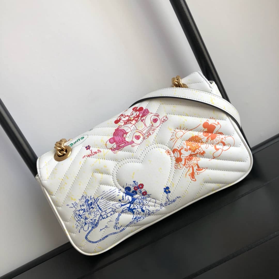 Gvc*1 GG Marmont Matelasse Shoulder Bag Replica White 443497