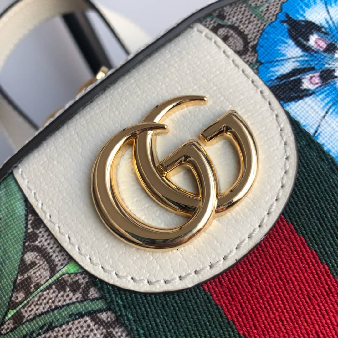 Gvc*1 Ophidia Flora Small GG Svp*me Canvas Replica Backpack Beige 547965