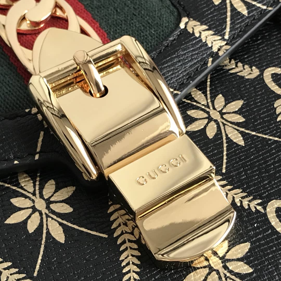 Gvc*1 Sylvie Small Leather Shoulder Bag Replica Black 524405