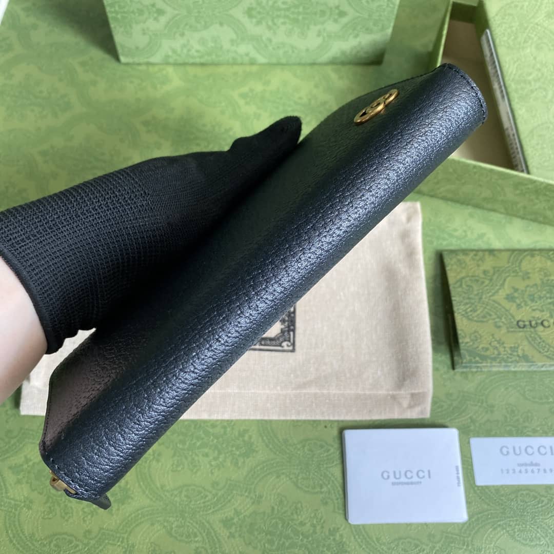 Gvc*1 GG Marmont Leather Zip Around Wallet Replica 428736