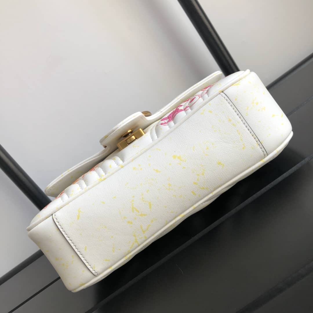 Gvc*1 GG Marmont Mini Matelasse Shoulder Bag Replica White 446744