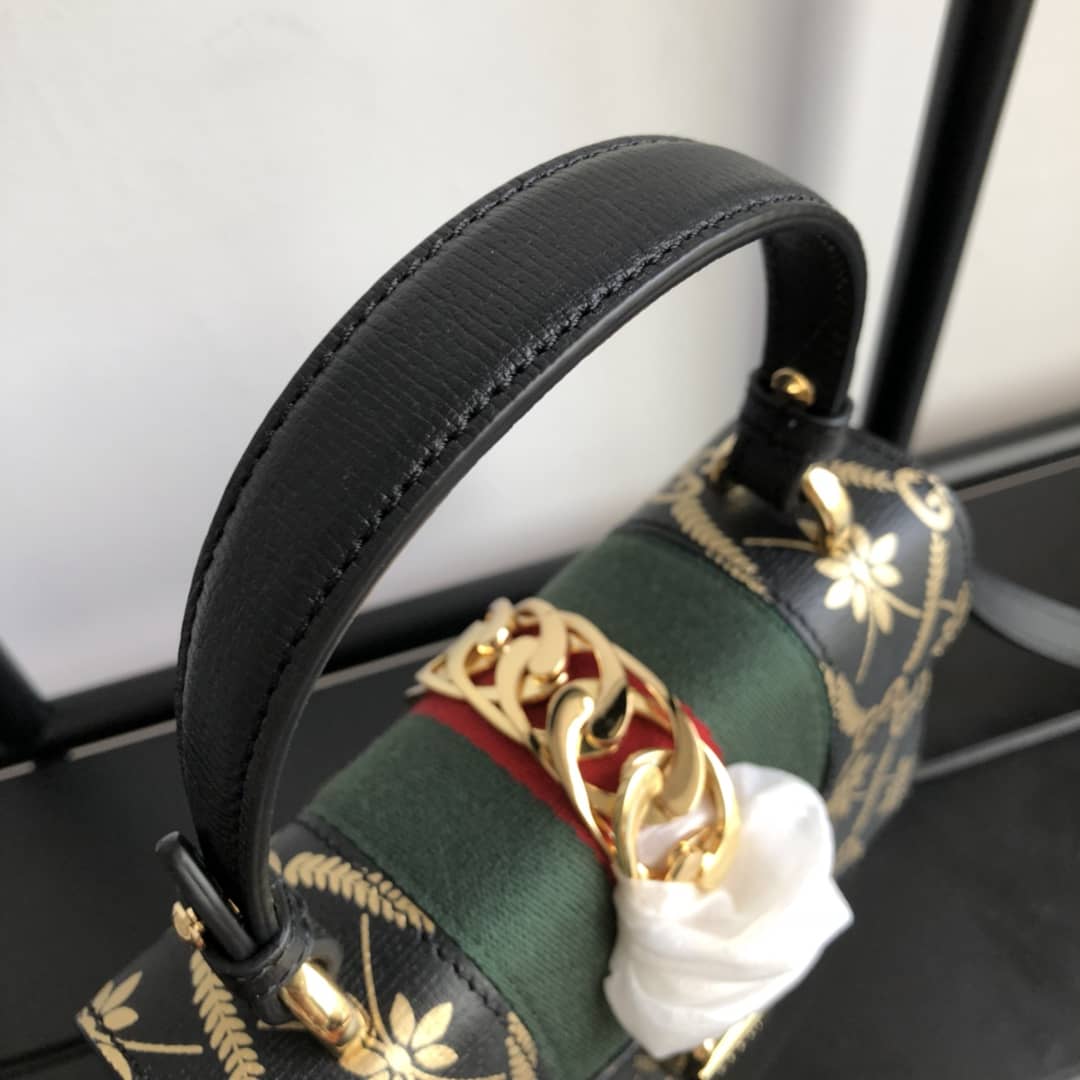 Gvc*1 Sylvie Leather Mini Shoulder Bag Replica White Black 470270