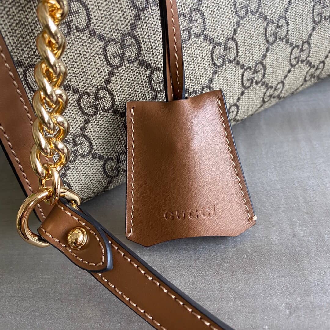 Gvc*1 Padlock Small GG Svp*me Canvas Shoulder Bag Replica Brown 498156