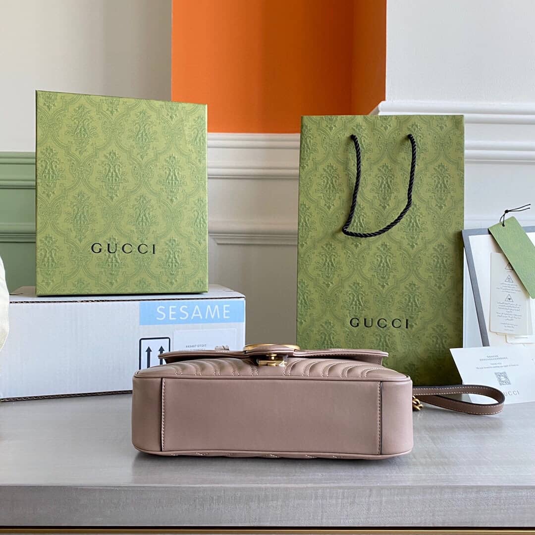 Gvc*1 GG Marmont Matelasse Shoulder Bag Replica Pink 443497