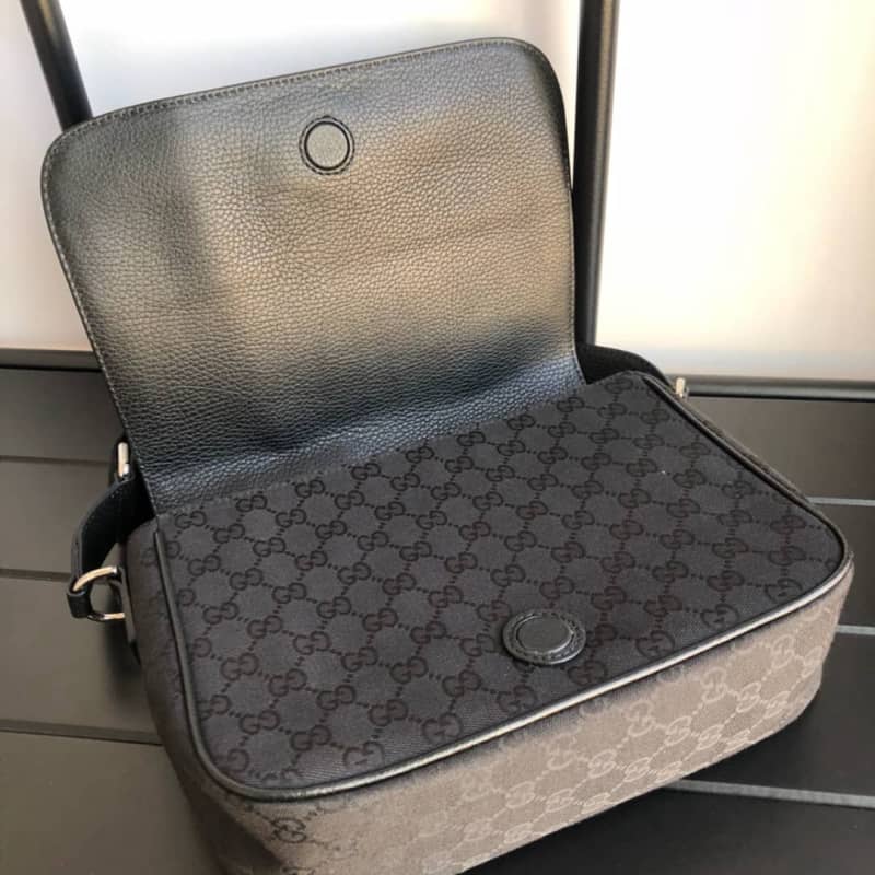 Gvc*1 GG Gvc*1ssima Medium Canvas Crossbody Bag Replica Black 449172